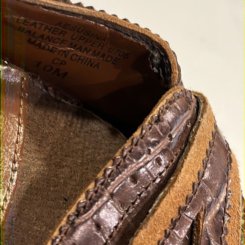 Enzo Angiolini embossed brown pointed heels mules sz 10 - Picture 12 of 15